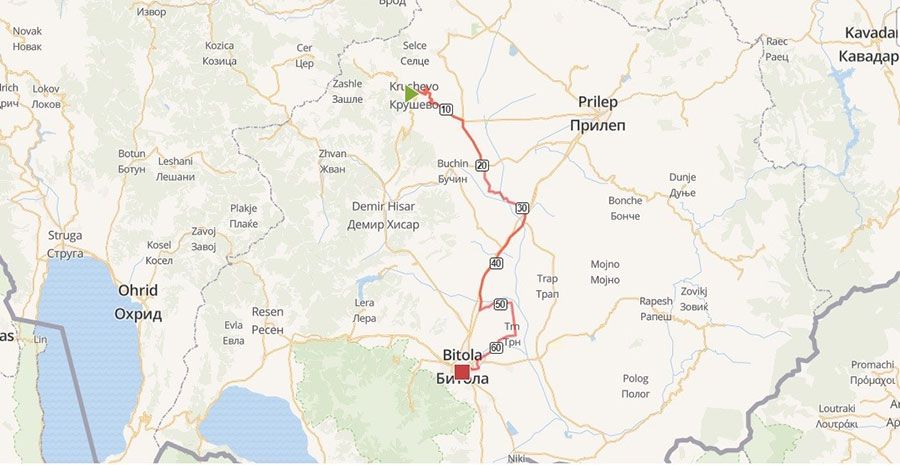 tours/krushevo bitola map